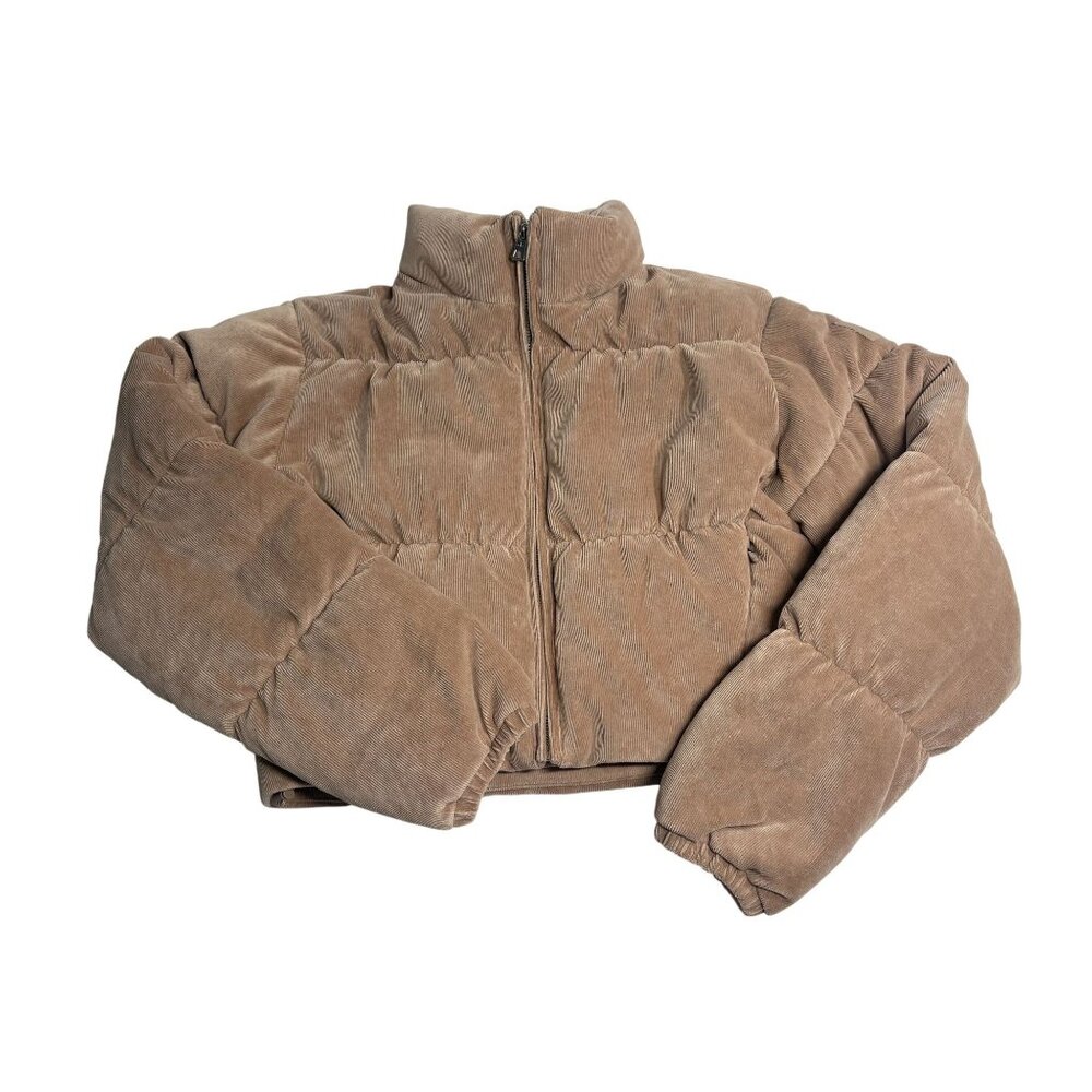 ALO Yoga Micro Corduroy Dreamer Puffer Jacket Style W4749R in Chai Latte